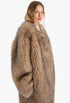 Rotate Faux Fur Long Coat - Nougat